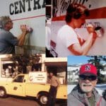 Website Photo Collage of people painting and posing outdoors.
